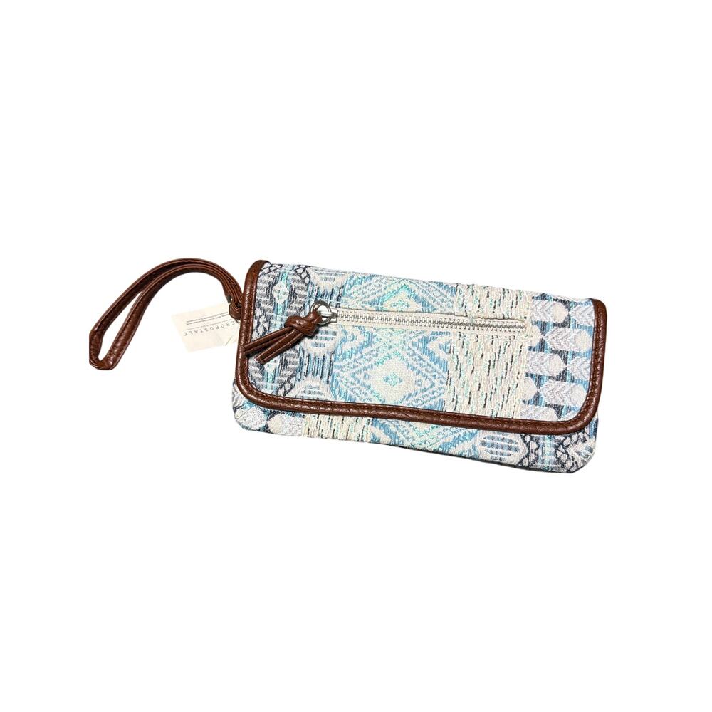 Aéropostale Blue Turquoise Jacquard Wristlet Wallet NWT